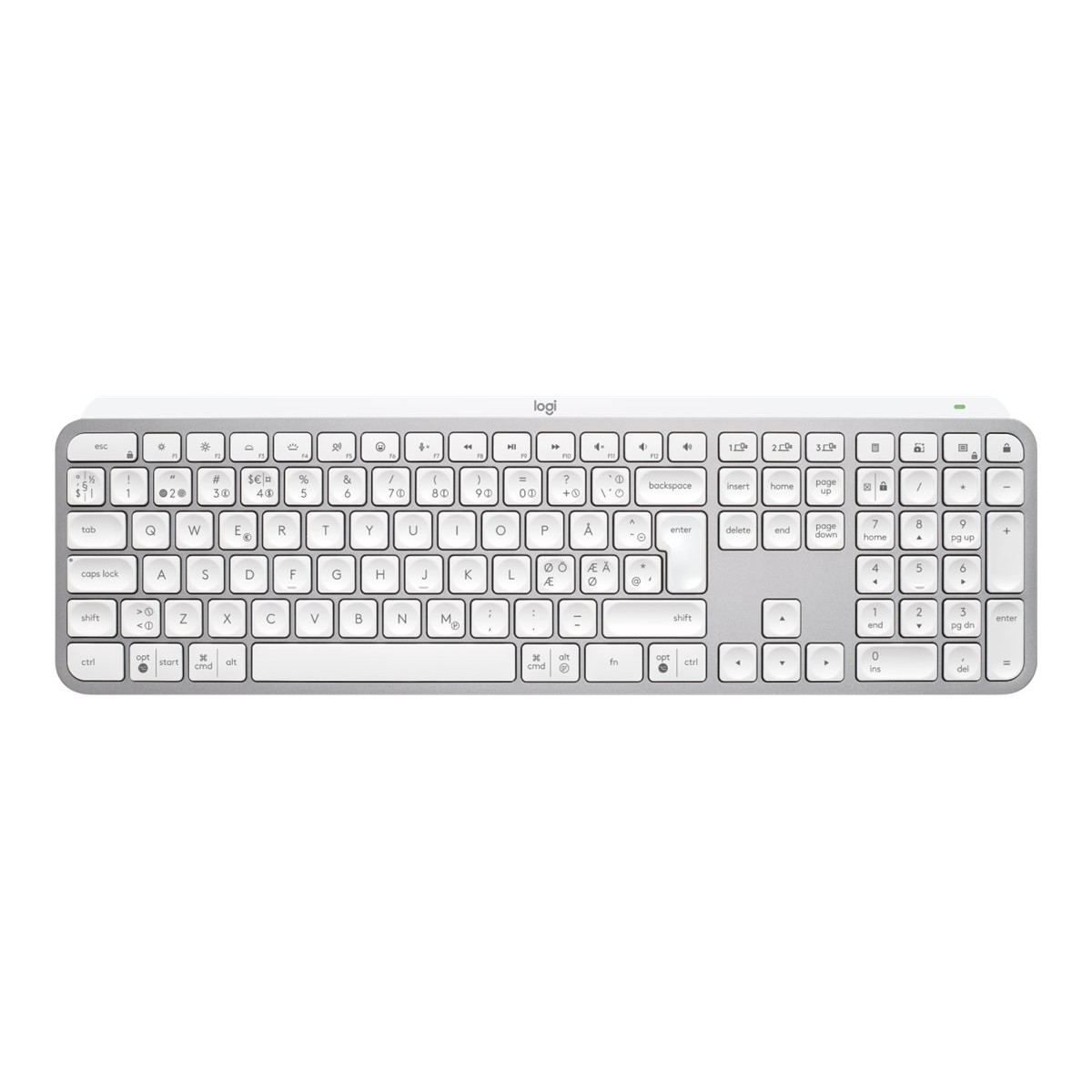 Logitech MX Keys S kabellose Tastatur US INT'L pale grey