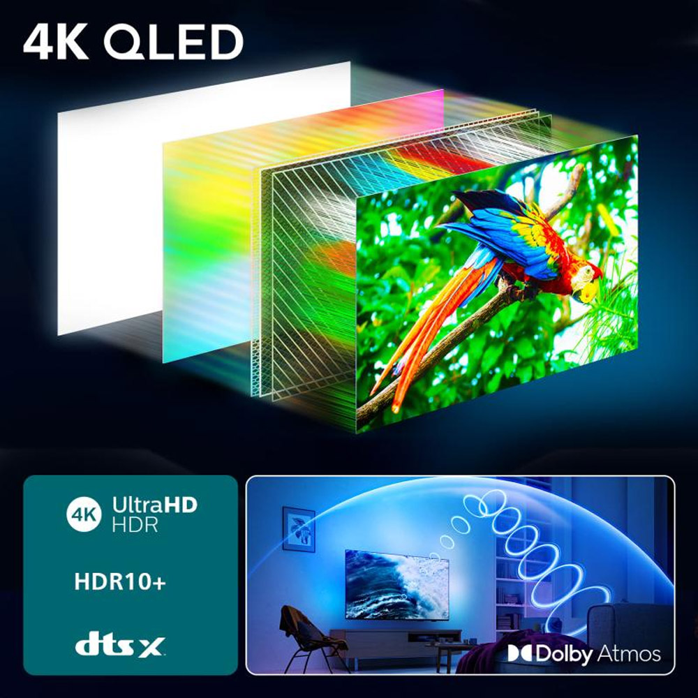 Philips 43PUS8510 109,2 cm (43 Zoll) 4K-QLED-TV mit Ambilight