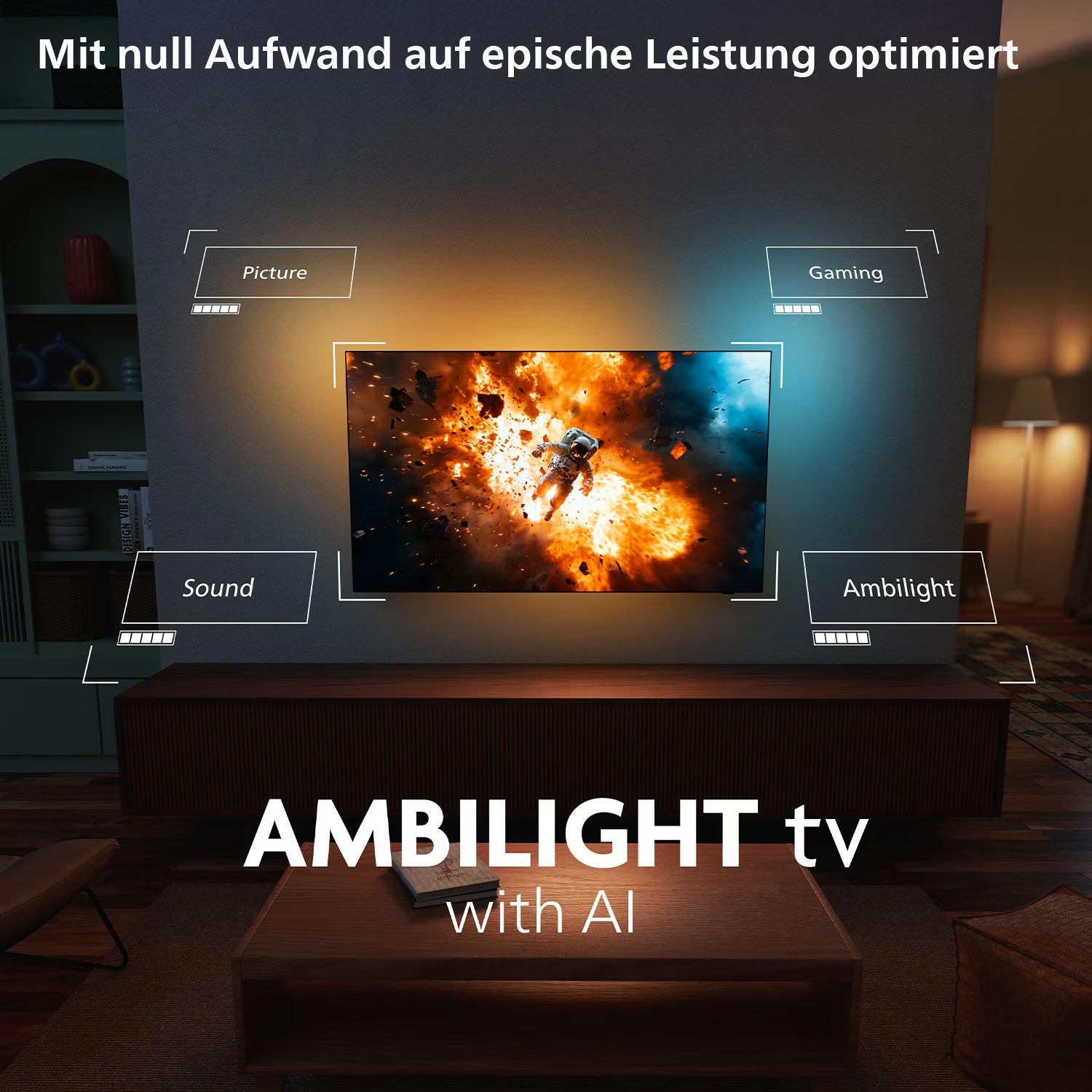 Philips 48OLED760 121,9 cm (48 Zoll) 4K-OLED-TV mit Ambilight