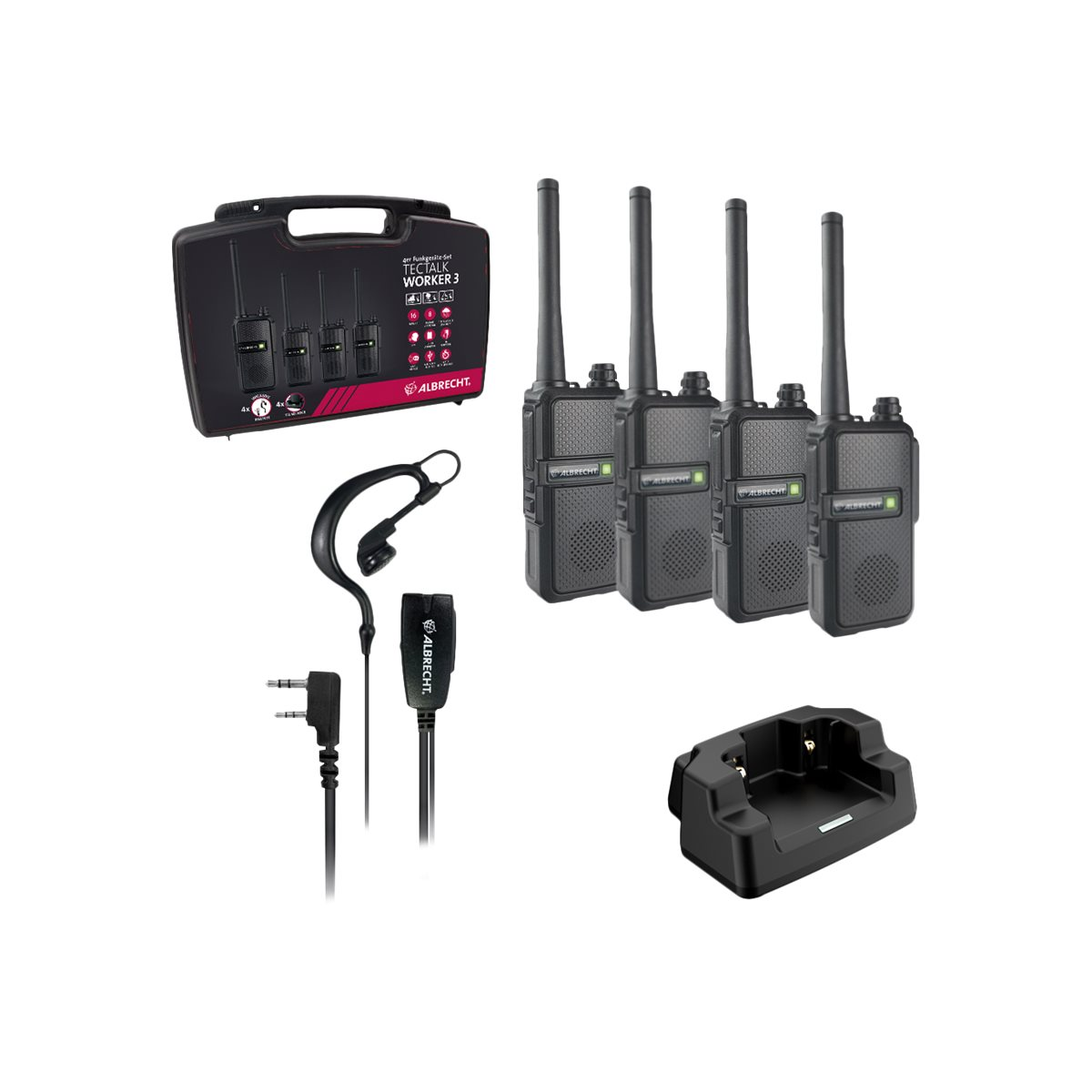 Albrecht Tectalk Worker 3 Koffer-Set PMR446-Funkgeräte