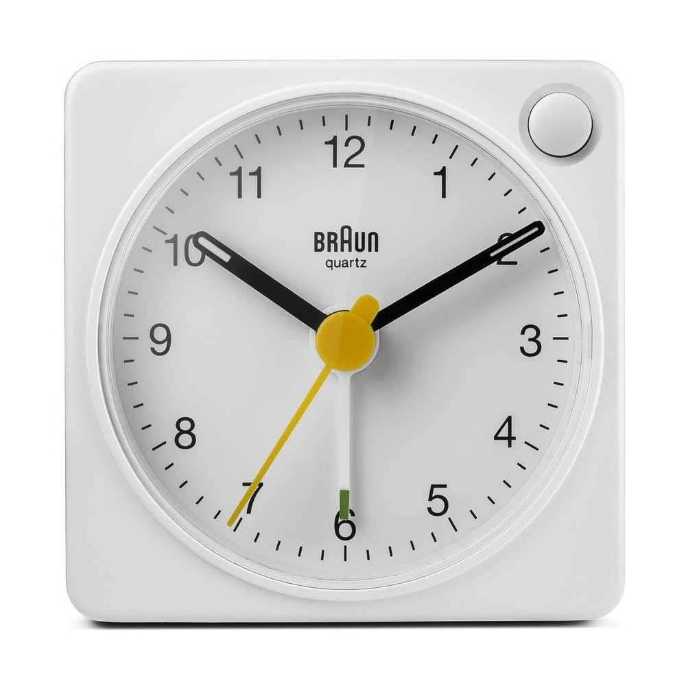 Braun BC02XW klassischer analoger Quarz-Reisewecker weiß