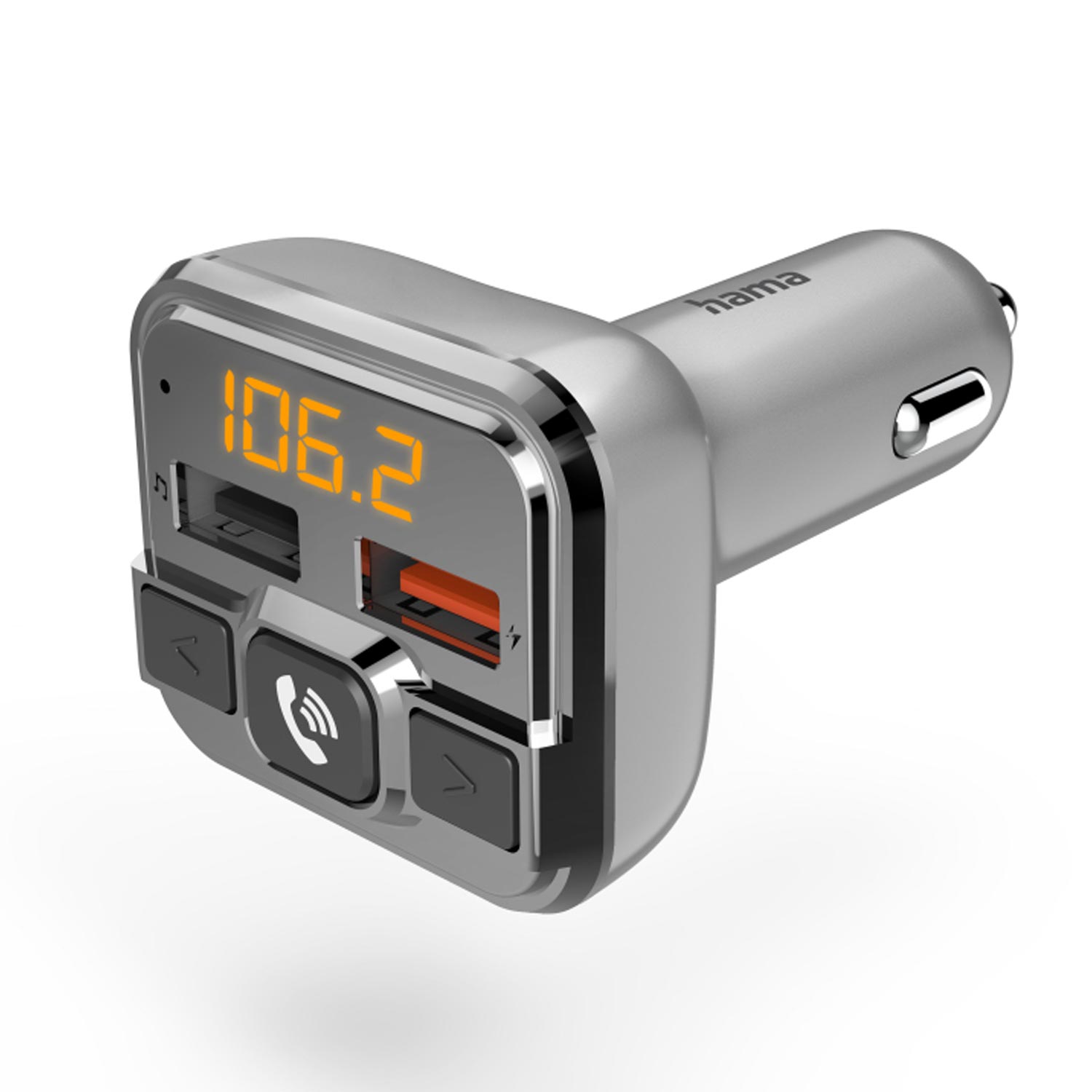 Hama Bluetooth-FM-Transmitter für Autoradio, Freisprecheinrichtung, 2× USB-Port