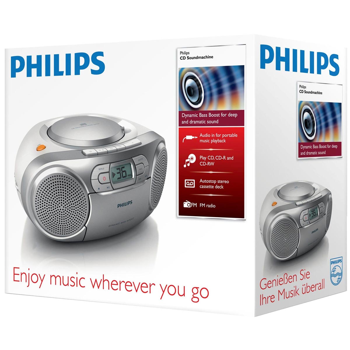 Philips AZ127/12 CD-Player silber (2. Wahl)