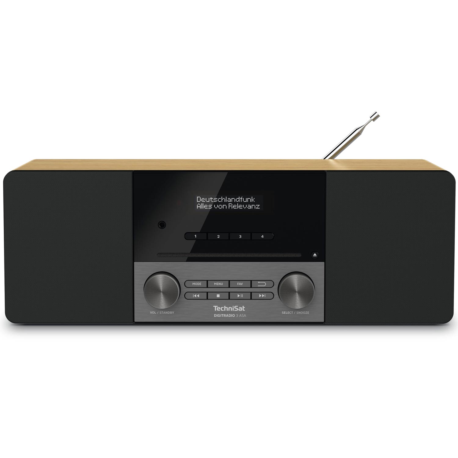 TechniSat DIGITRADIO 3 ASA Stereo DAB+ Kompaktanlage mit Automatic Safety Alert eiche