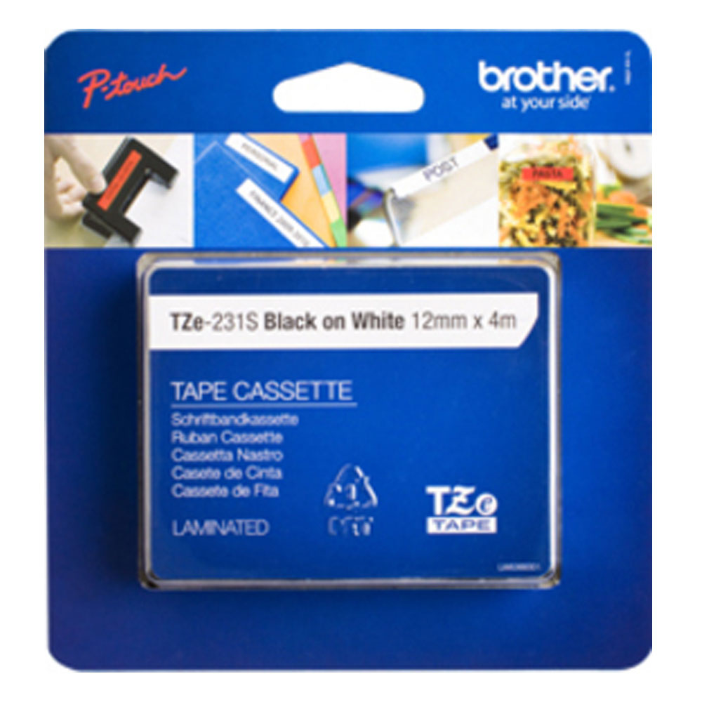 Brother TZe-231S Schriftbandkassette 12mm schwarz auf weiß