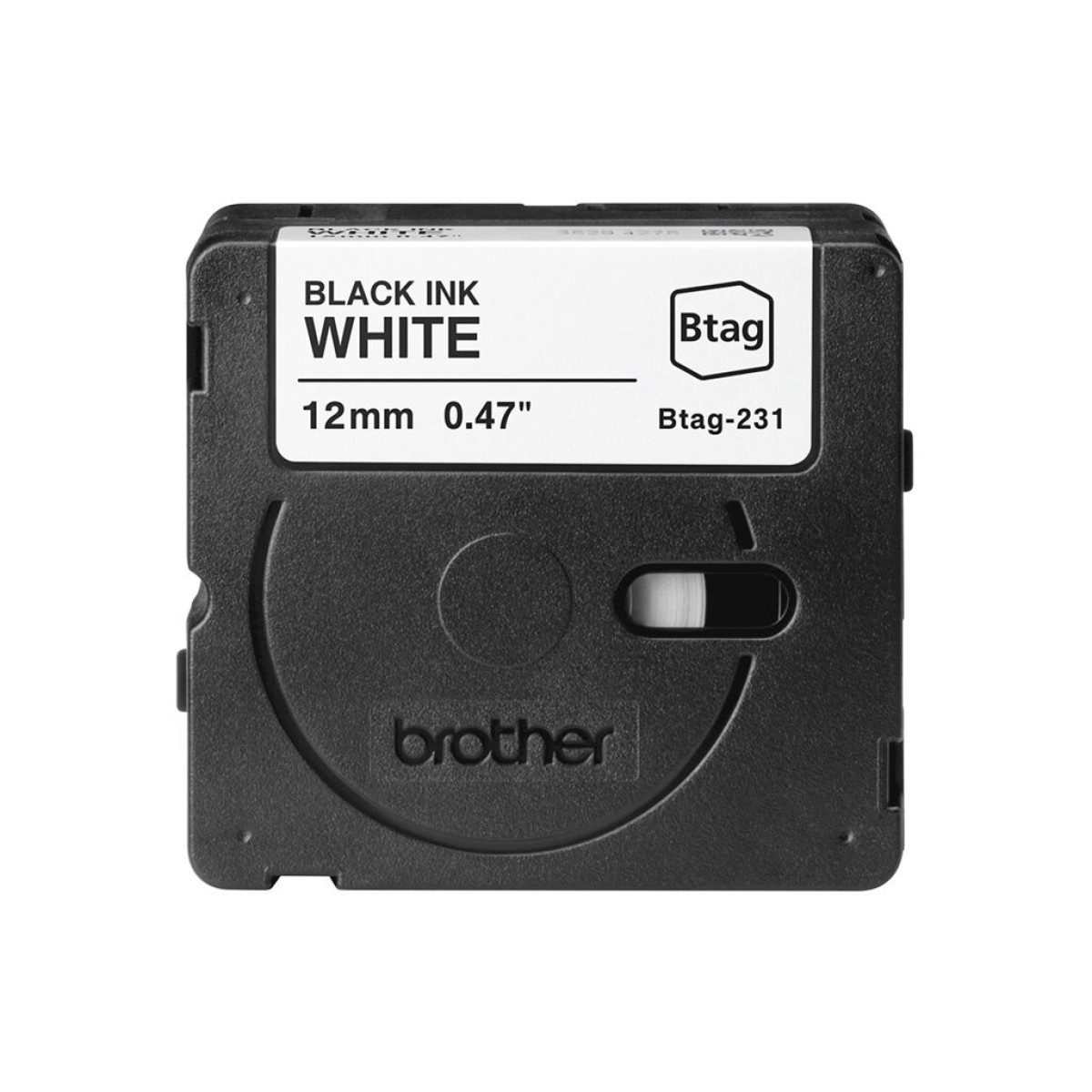 Brother Btag-231 12mm Schriftband schwarz/weiß