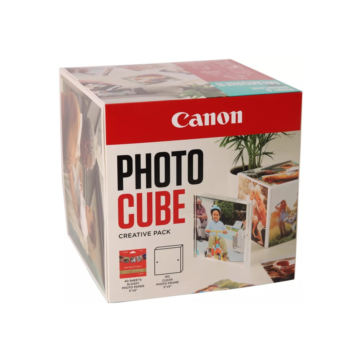 Canon Photo Cube Creative Pack, blau (PP-201 Glossy II Fotopapier 5x13cm (40 Blatt) + Fotorahmen)