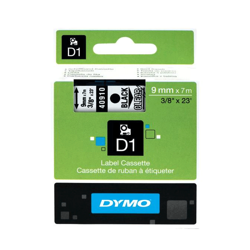 Dymo Schriftband 40910 transparent/schwarz