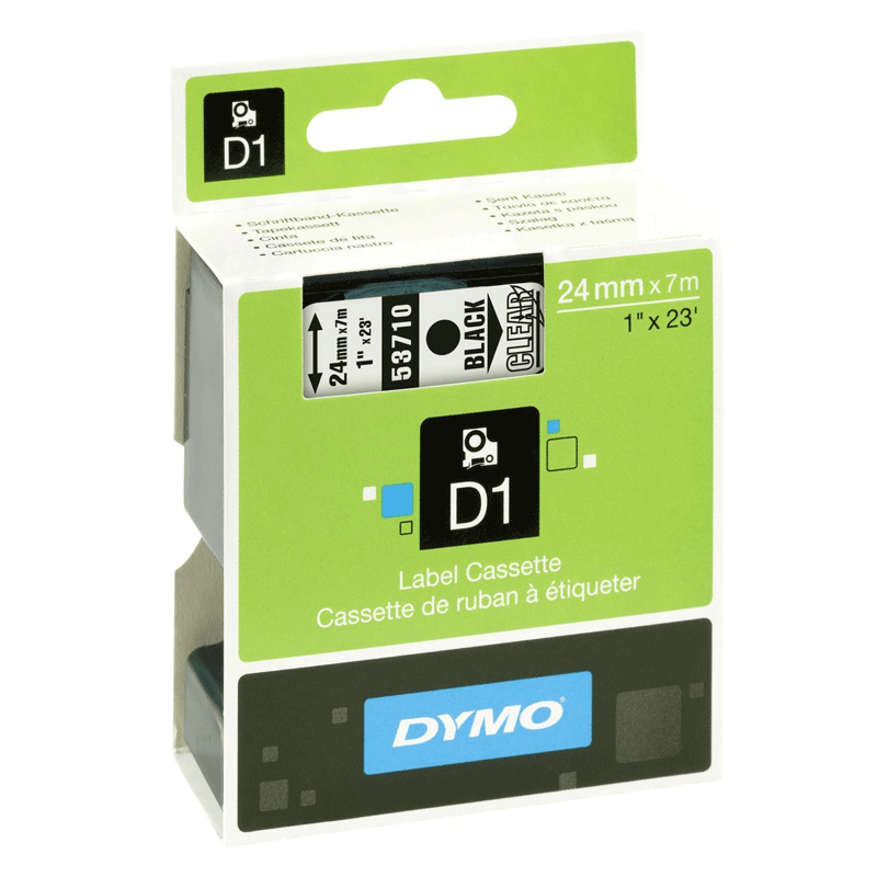 Dymo Schriftband 53710 transparent/schwarz
