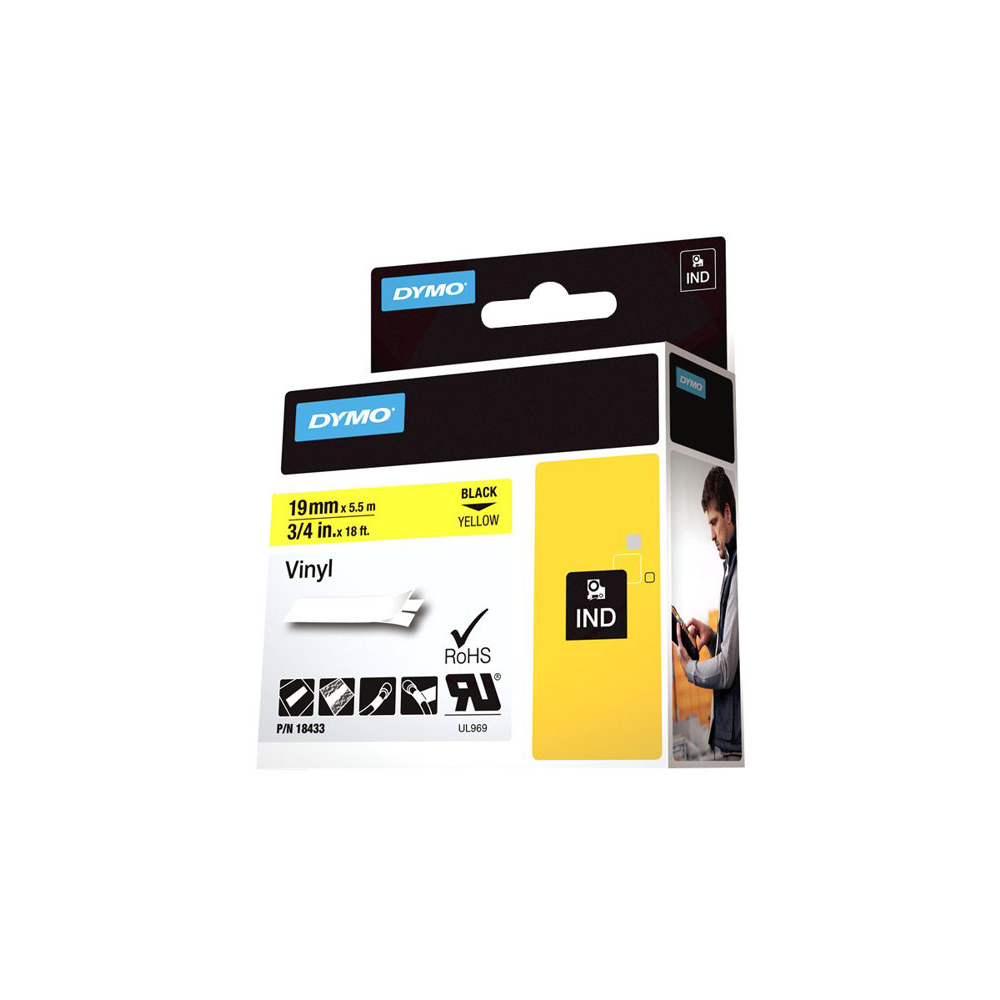 Dymo 18433 Heißschrumpfschlauch schwarz/gelb