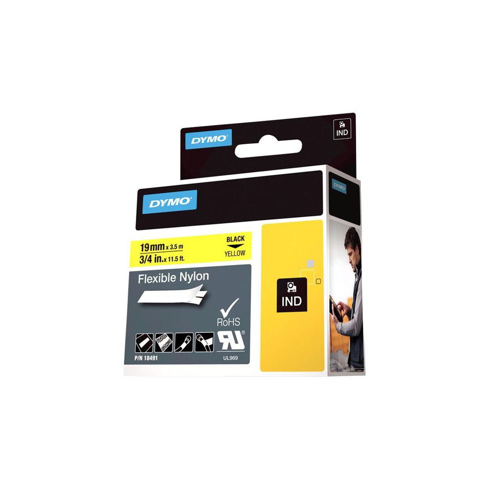 Dymo 18491 Schriftband schwarz/gelb