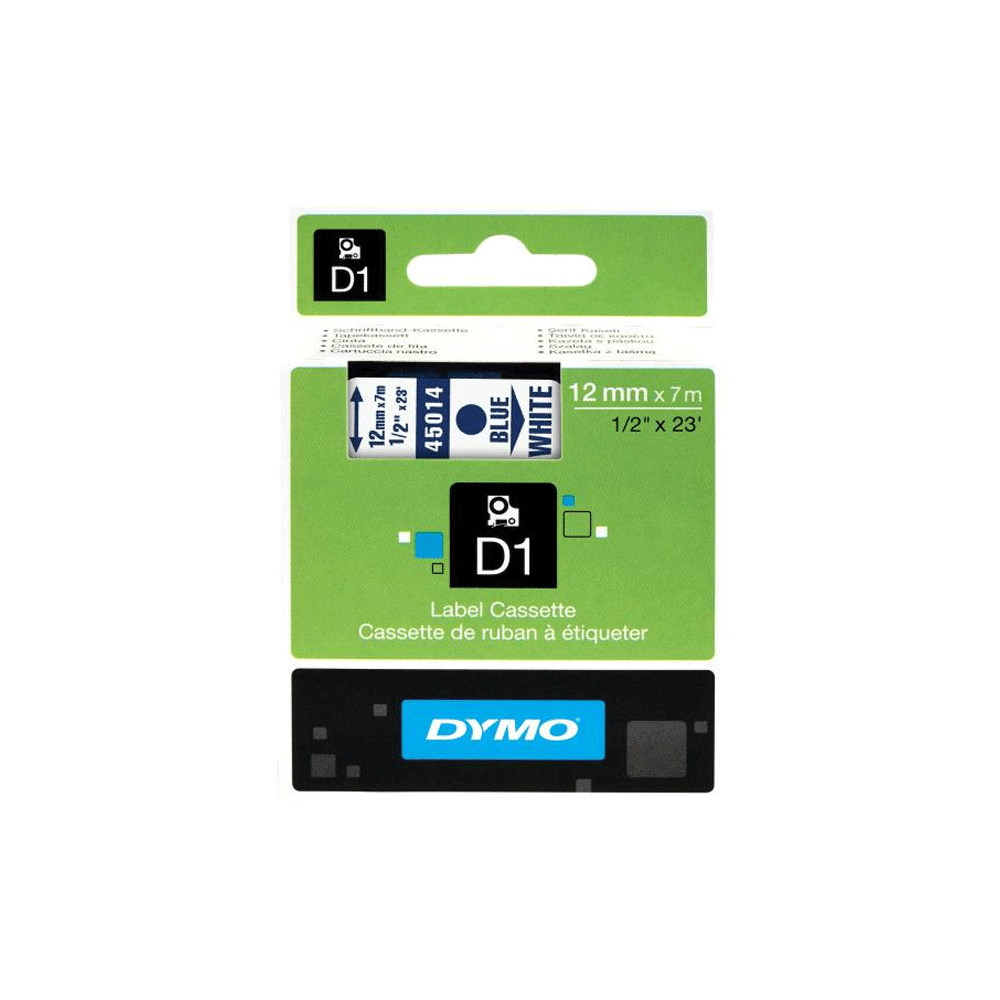 Dymo 45014 Schriftband weiß/blau