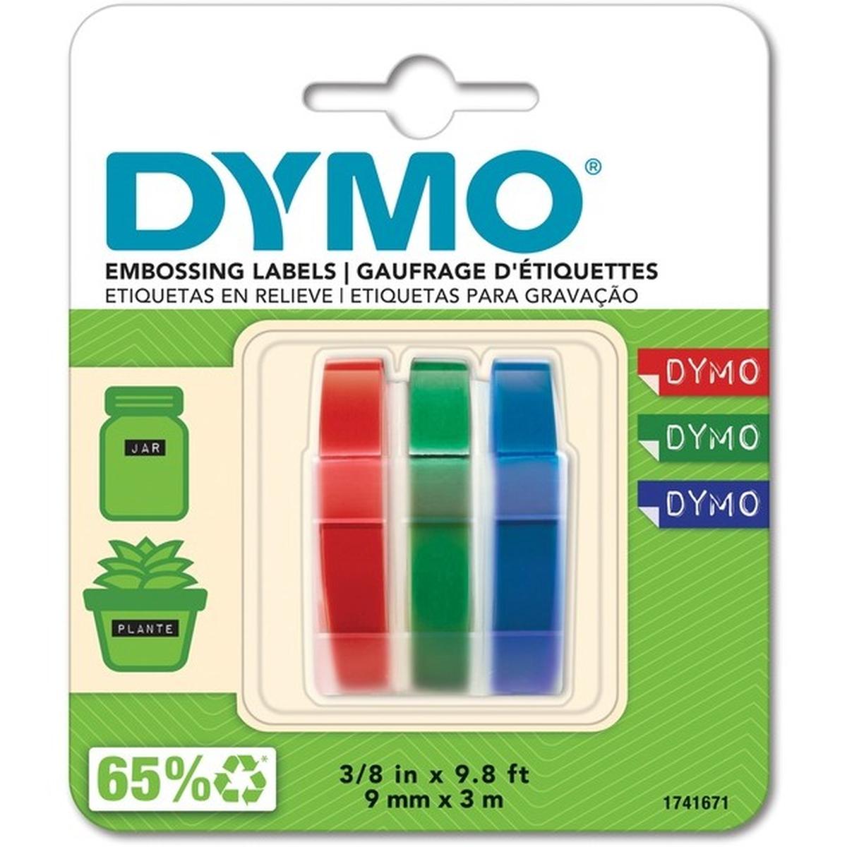 Dymo S0847750 Prägeband 9mm schwarz blau rot 3D 3m