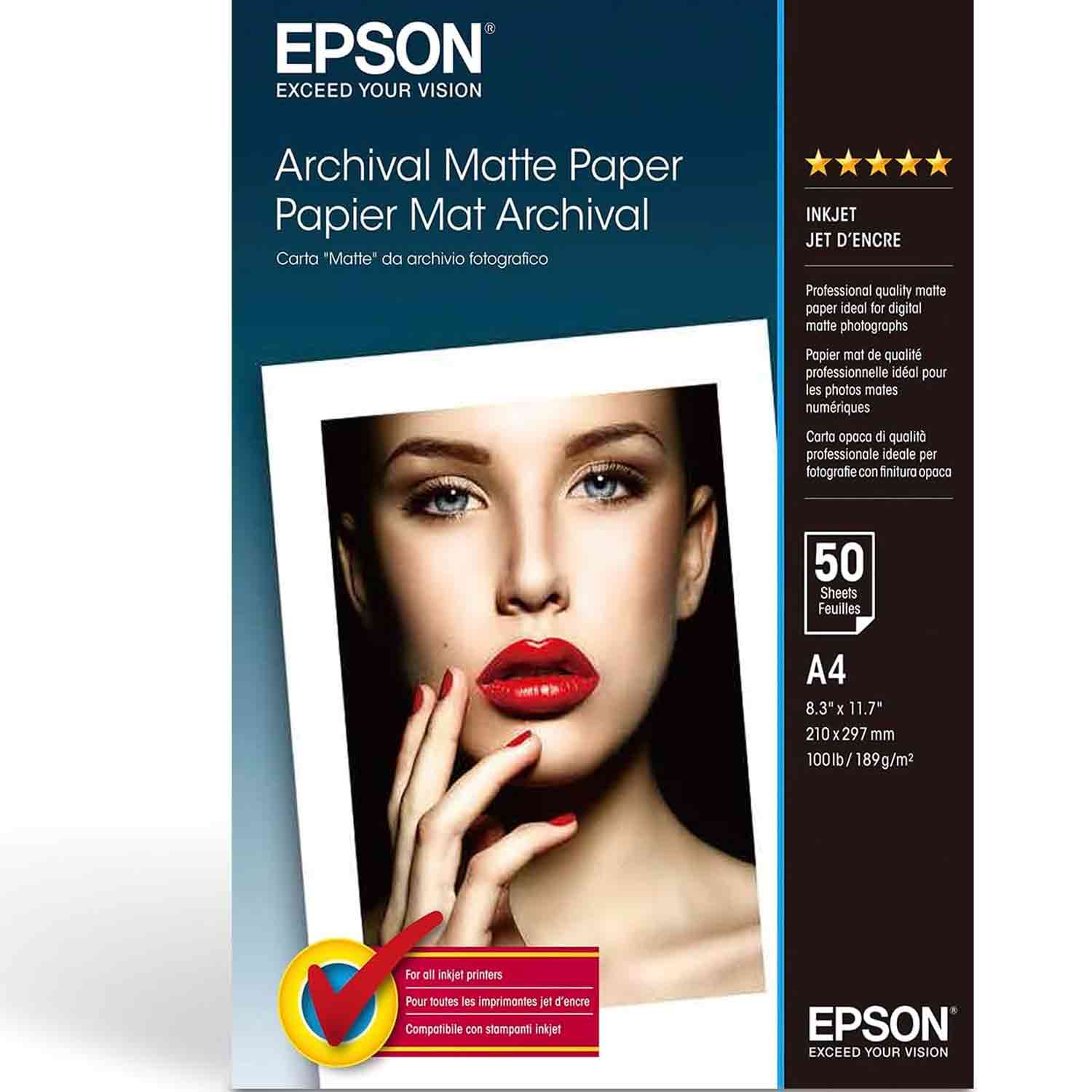 Epson Archival Matte Photo Paper A4 189g/m² 50 Blatt