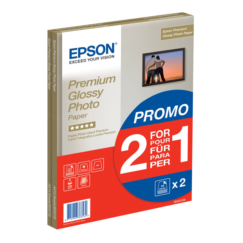 Epson A4 Premium Glossy Fotopapier 2x 15 Bl.