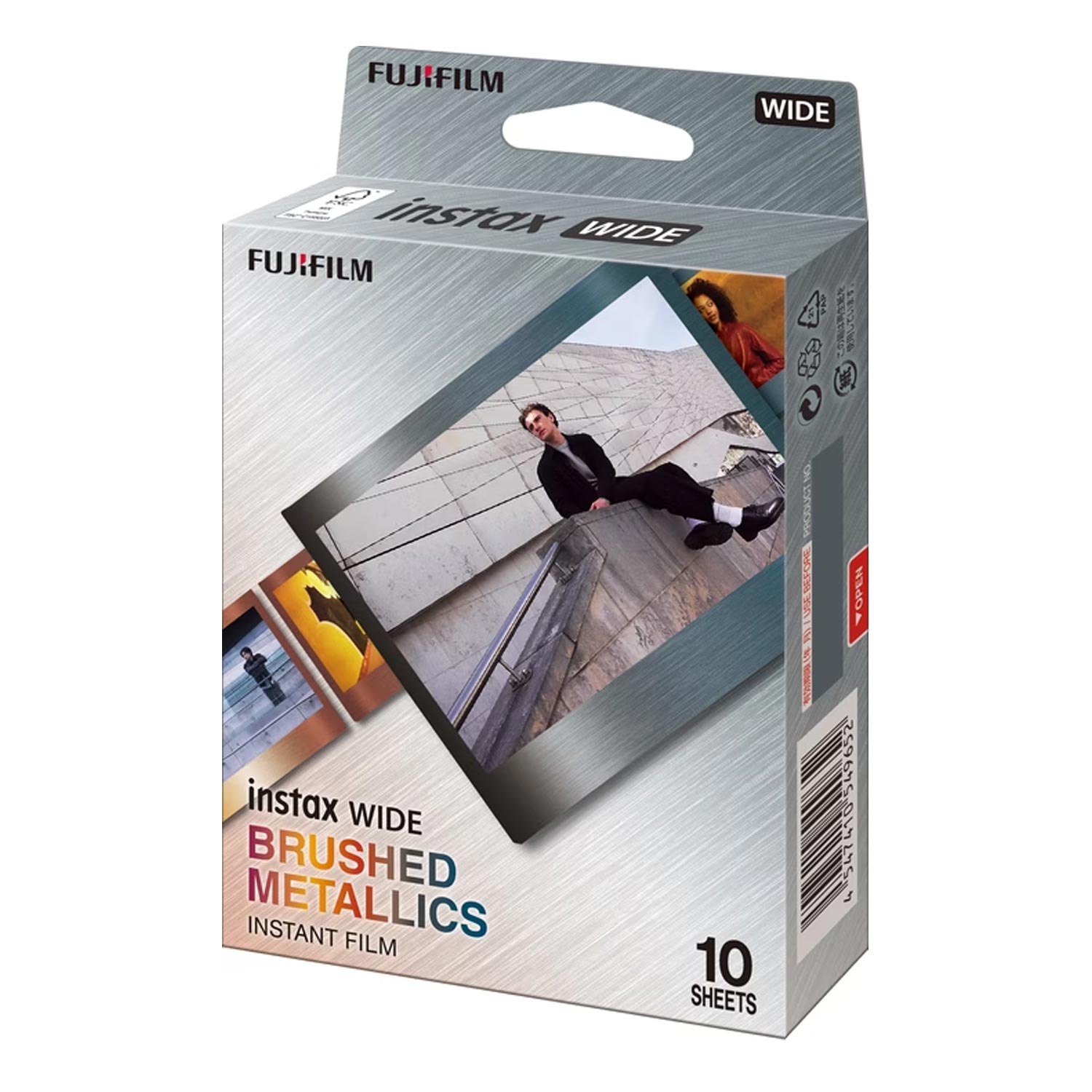 Fujifilm instax Wide Film Brushed Metal Design Sofortbildfilm 10 Aufnahmen