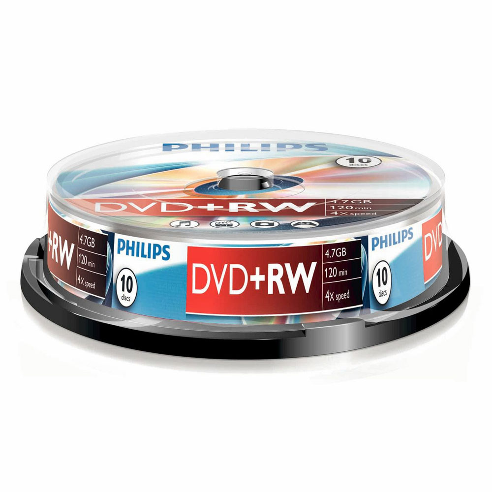 Philips DVD+RW Rohlinge 4.7GB 4X Data 10er Spindel