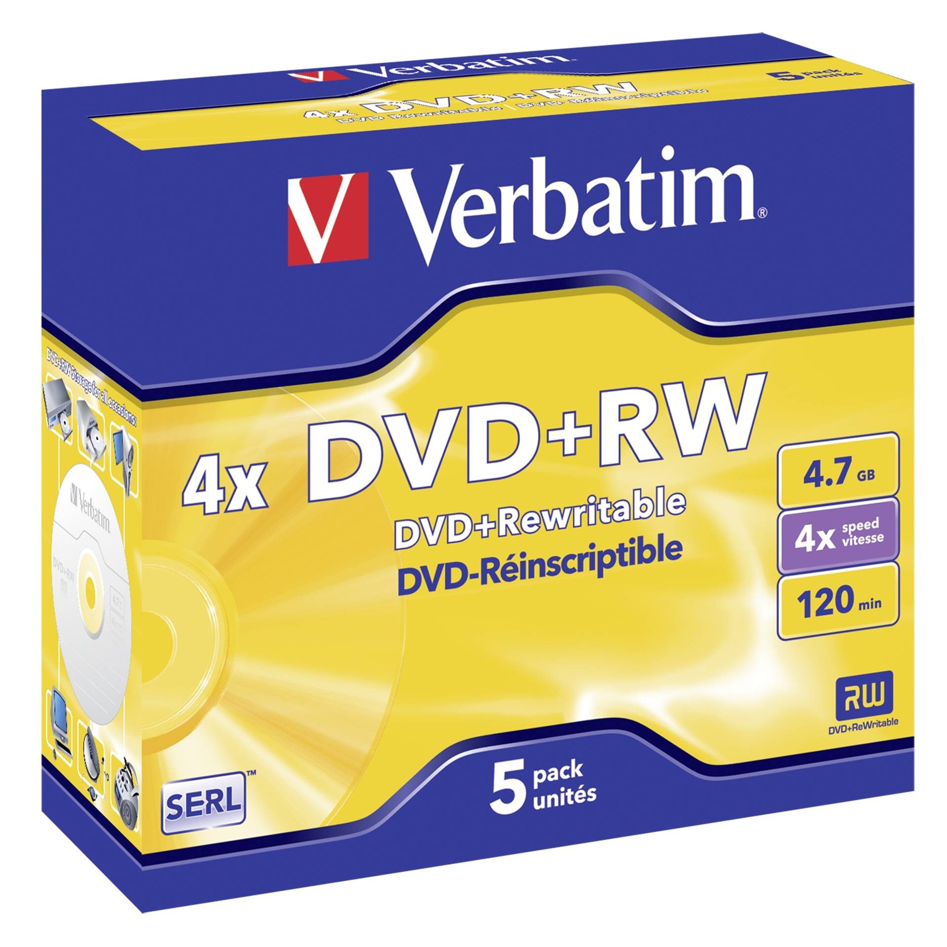Verbatim DVD+RW 4,7GB 5er-Pack