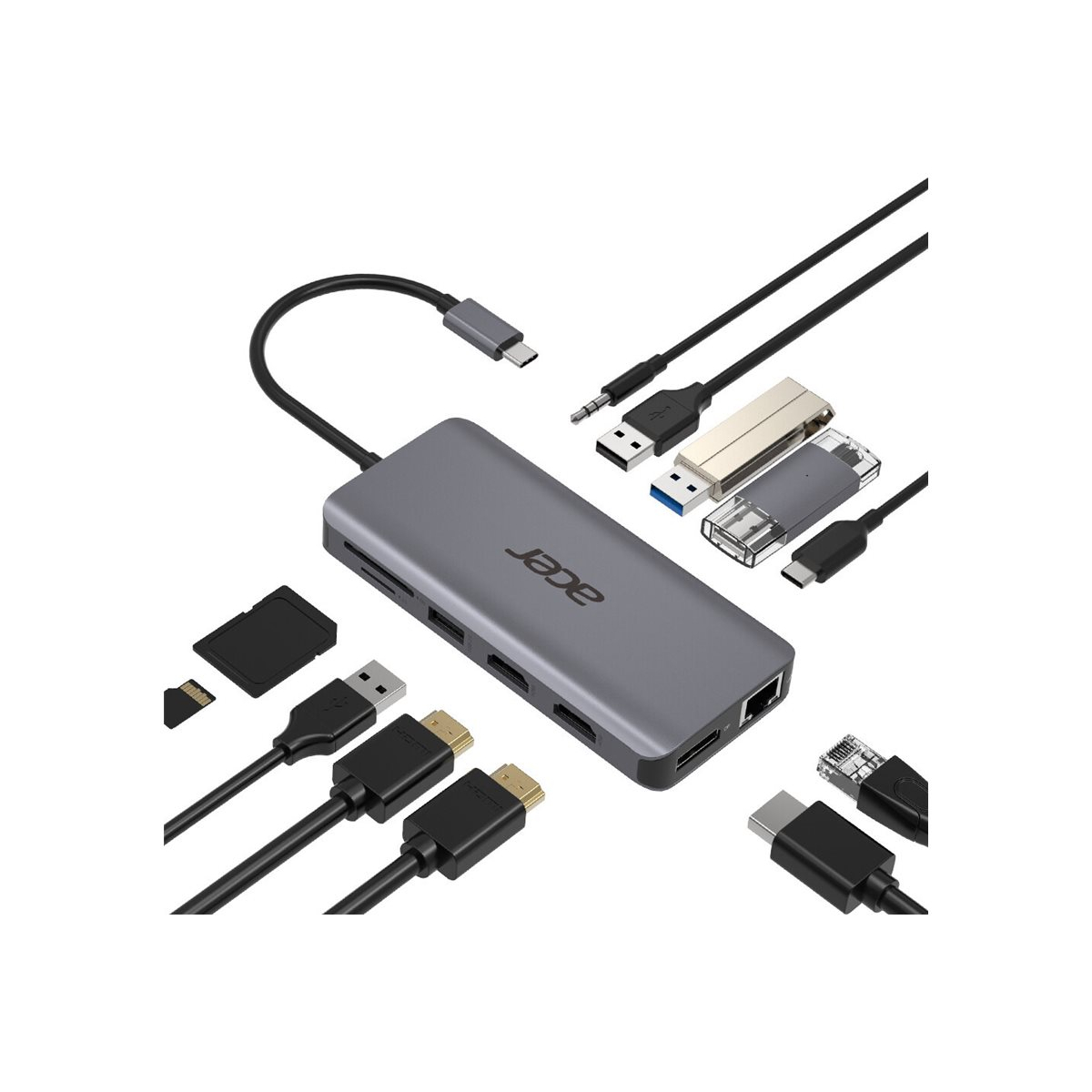 Acer 12-in-1 Mini Dock USB-C Hub silber