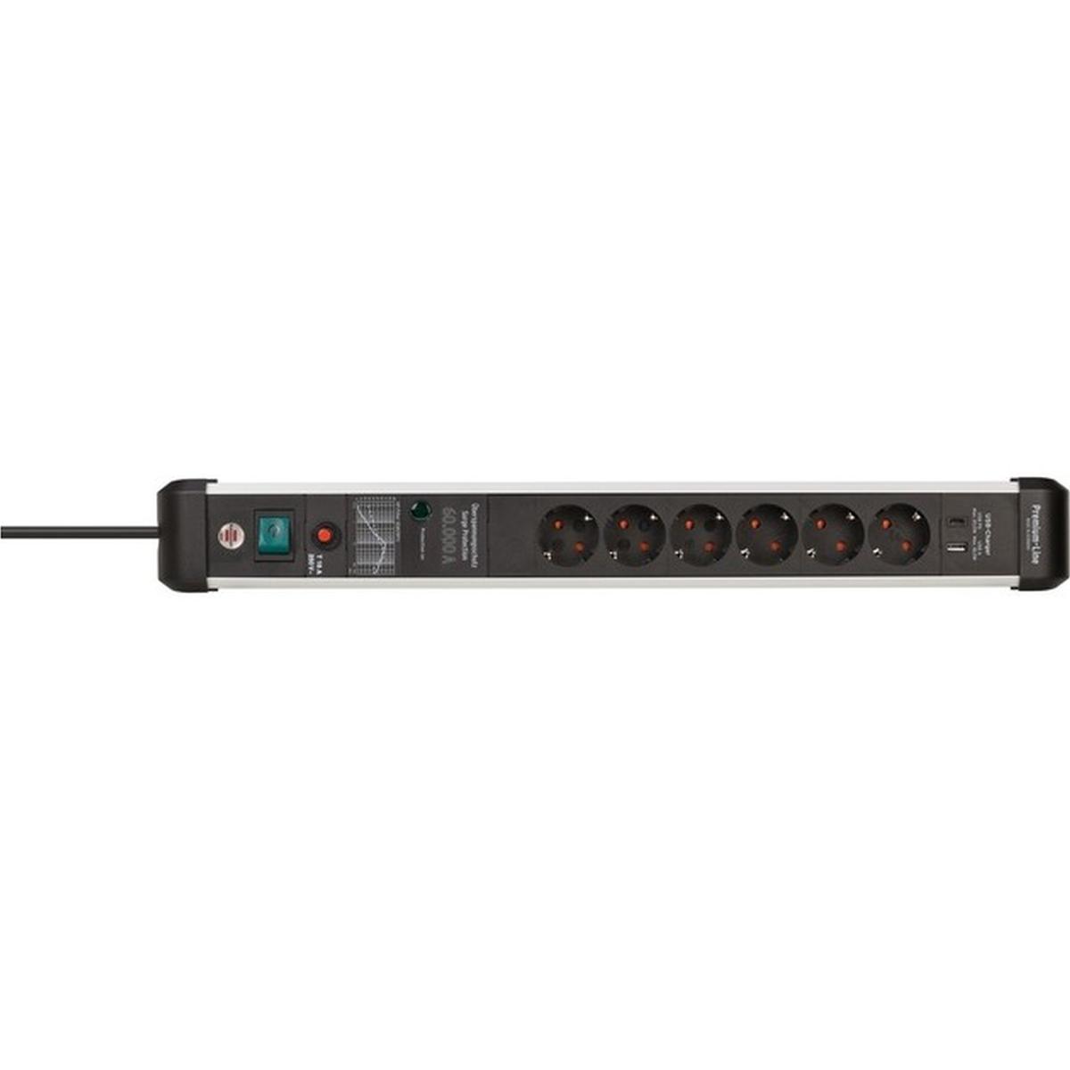 Brennenstuhl Premium-Protect-Line 6-Fach Steckdosenleiste