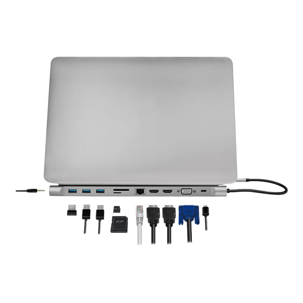LogiLink UA0373 11-in-1 USB-C-Dockingstation silber/schwarz