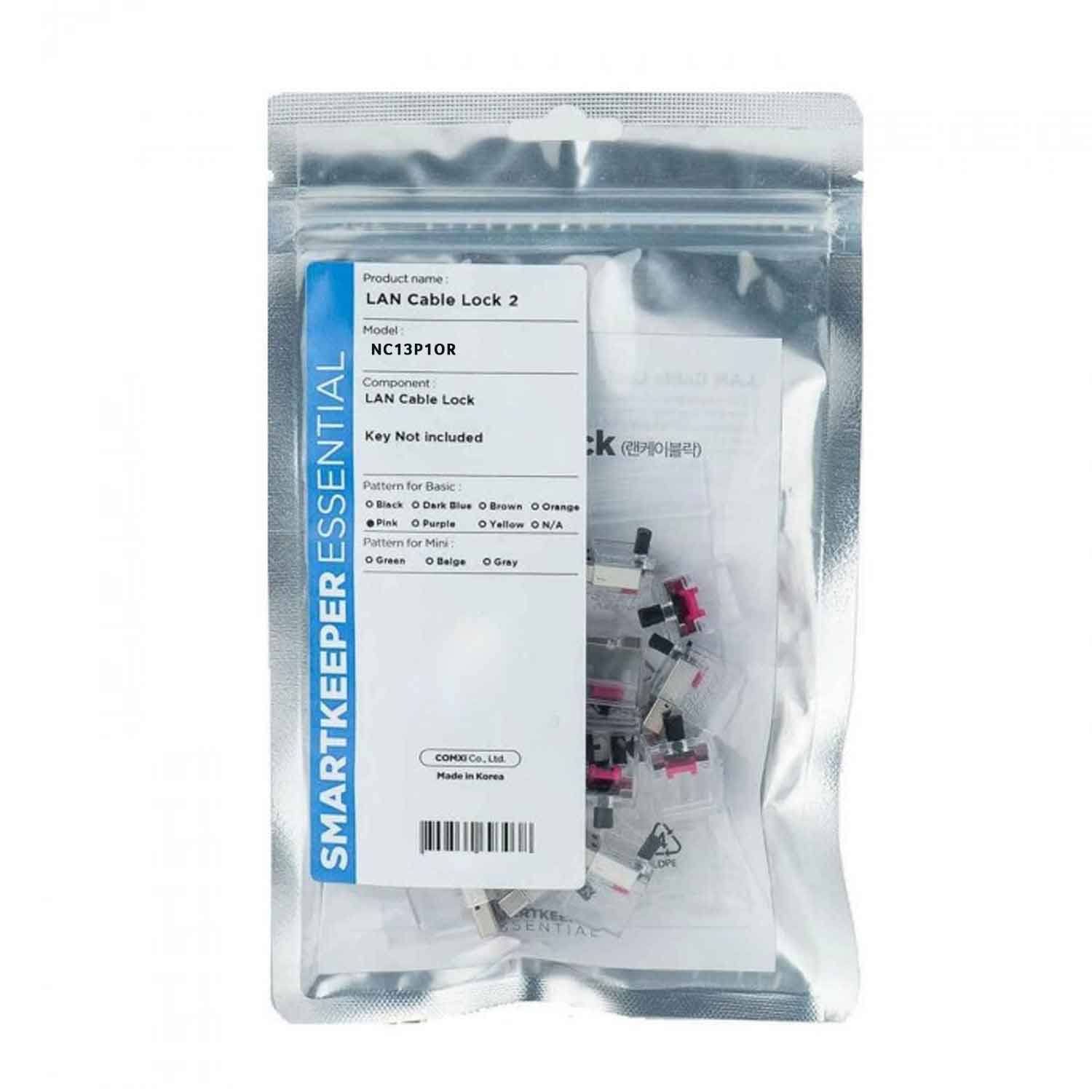 SmartKeeper NC13P1PK LAN Kabelschloss 2 12 Stück pink