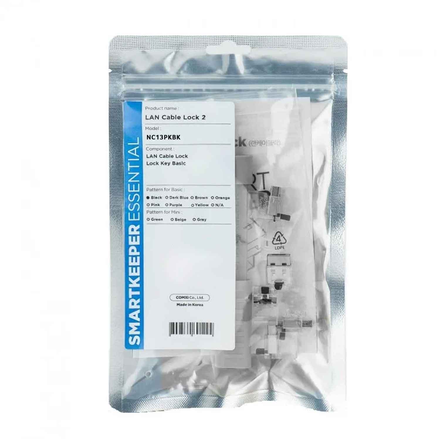 SmartKeeper NC13PKBK LAN Kabelschloss 2 5 Stück mit Schlüssel schwarz