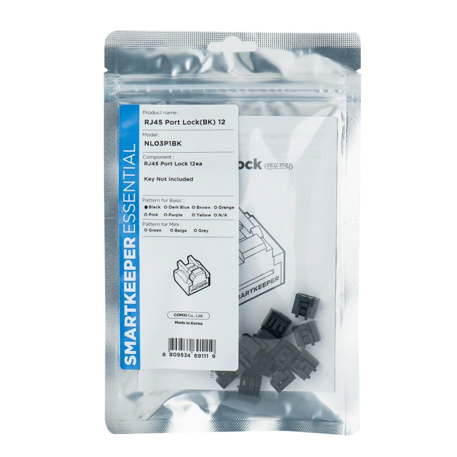 SmartKeeper NL03P1BK RJ45 Port Blocker 12 Stück schwarz