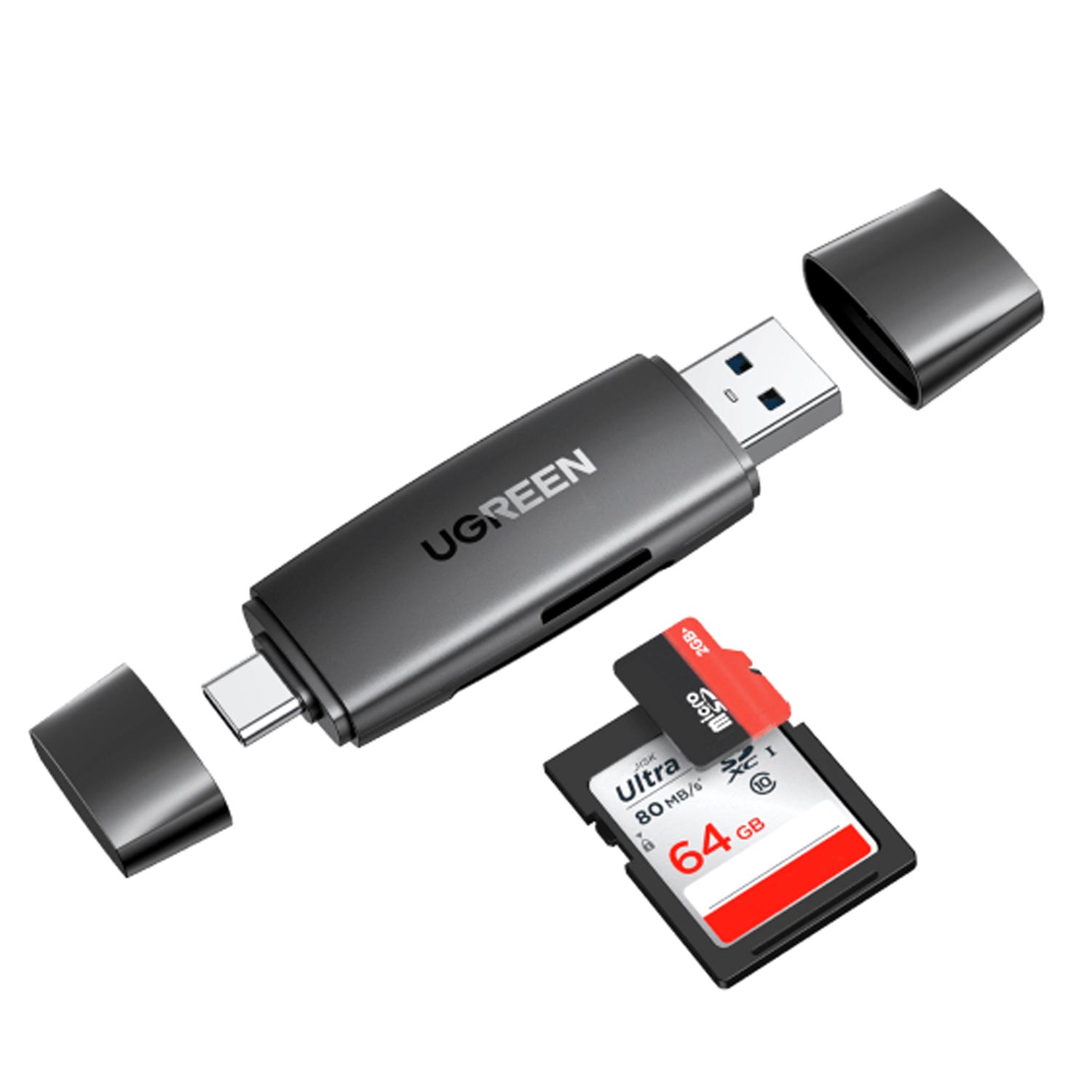 UGREEN USB-C/USB-A SD-Kartenleser schwarz (2.Wahl)