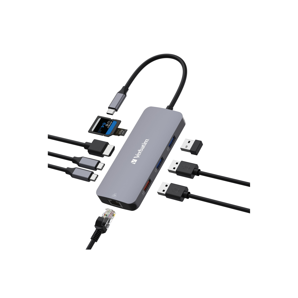 Verbatim USB-C Hub 9-in-1 Multiport-Adapter