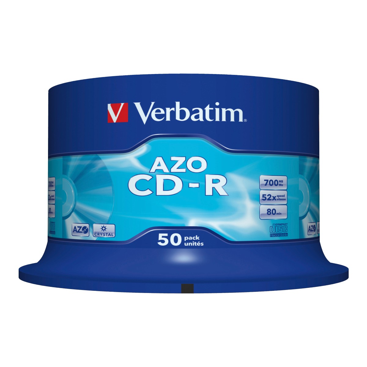 Verbatim AZO Crystal VE43343 CD-R 700MB 50er-Pack weiß
