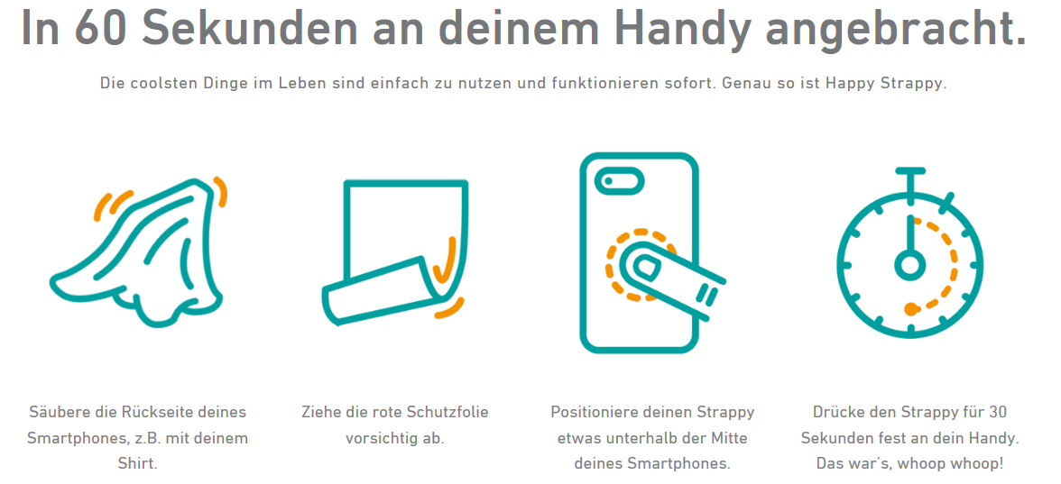 Happy Strappy Smartphone Fingerhalter weiss