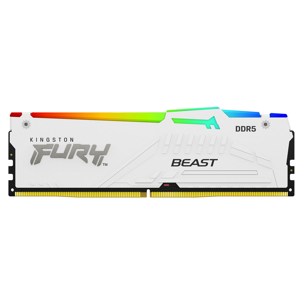 Kingston FURY Beast RGB 64GB Kit DDR5-6000 CL30 Arbeitsspeicher weiß
