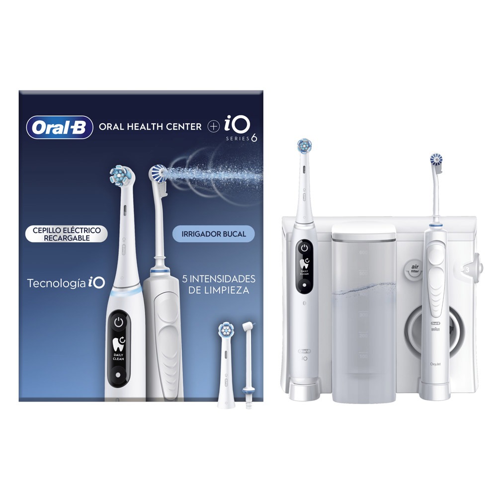 Oral-B Oral Health Center Munddusche mit Oxyjet-Technologie & iO Series 6 Zahnbürste