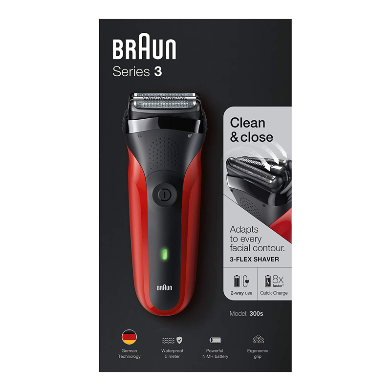 Braun Series 3 300s elektrischer Rasierer rot