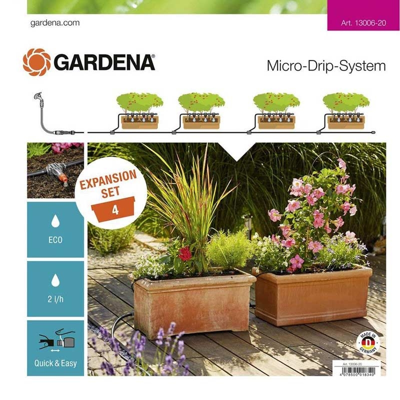 GARDENA 13006-20 Micro-Drip-System Erweiterungsset Pflanztröge