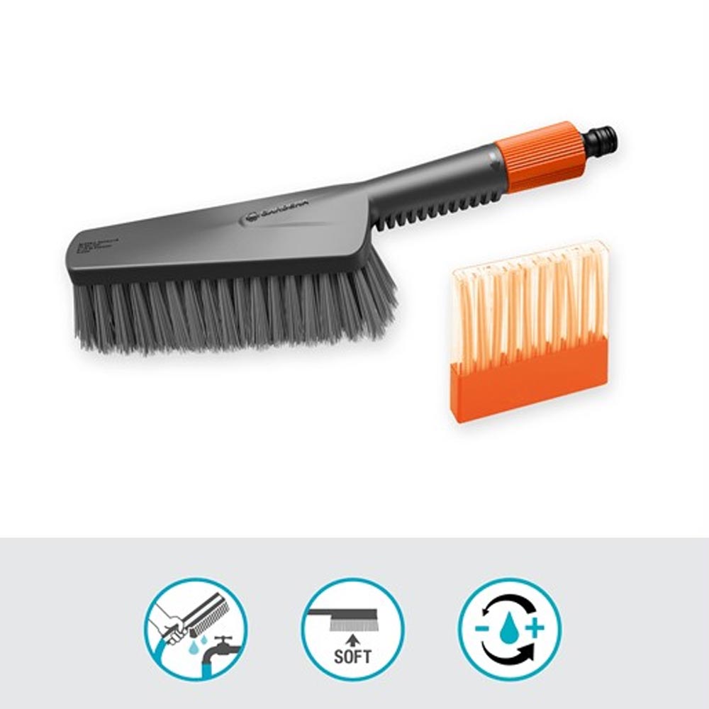 GARDENA 18863-20 Cleansystem Wasch-Set mit Handbürste M soft