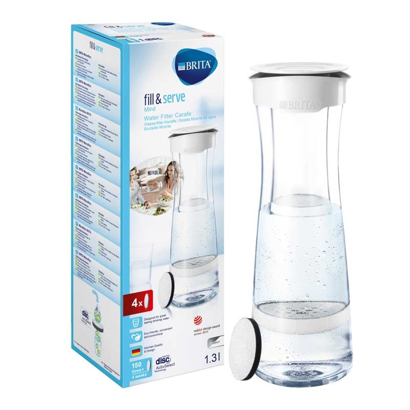 Brita Wasserfilter-Karaffe Fill&Serve Mind weiß-grau