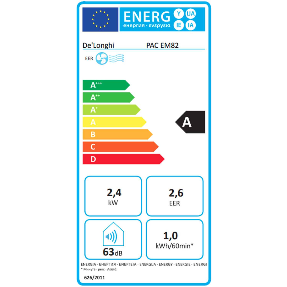DeLonghi Pinguino PAC EM82 Mobile Klimaanlage weiß