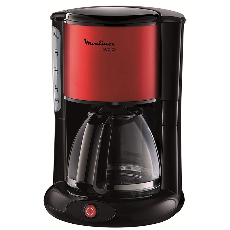 Moulinex FG360D11 Glas-Kaffeemaschine Subito Metallic rot