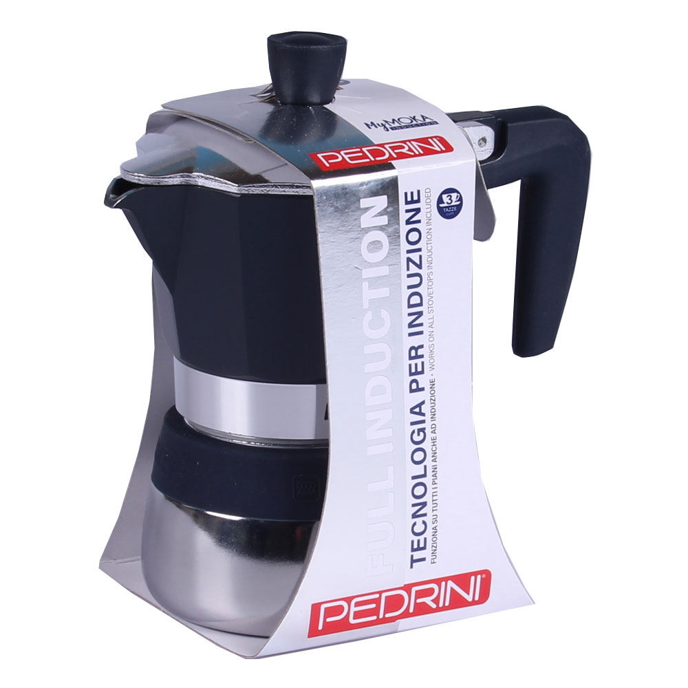 Pedrini MyMoka Induction Coffee Maker 3 Tassen blau