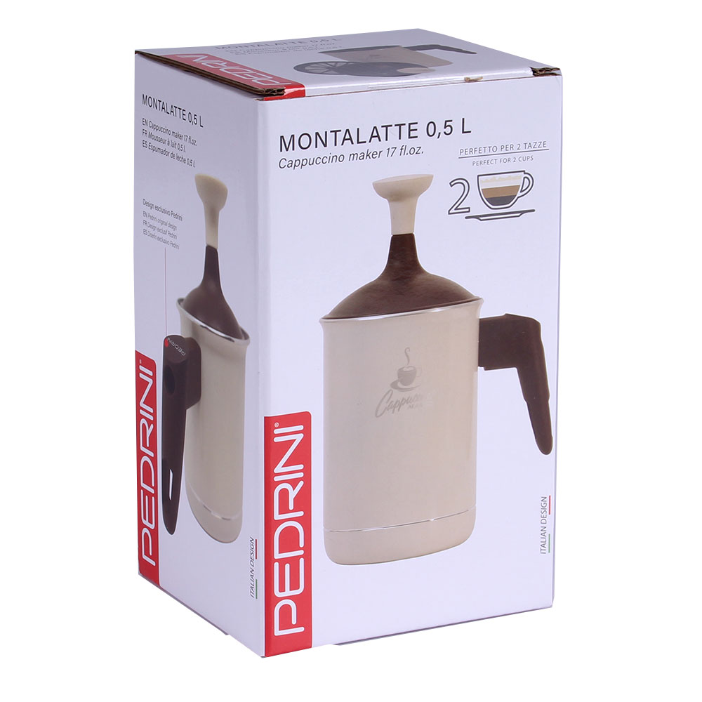 Pedrini Milk Frother Creamer 500ml braun/beige