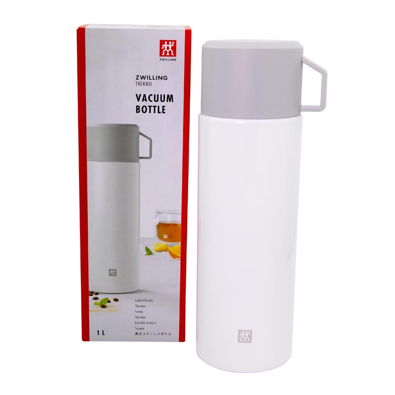 Zwilling Thermo Isolierflasche Integrierte Tasse Thermokanne weiß