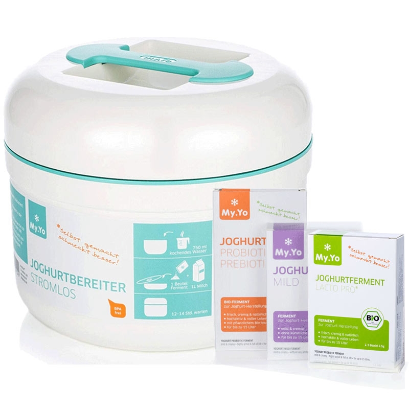 My.Yo Starterset, Joghurtbereiter Mint + 3 Fermente