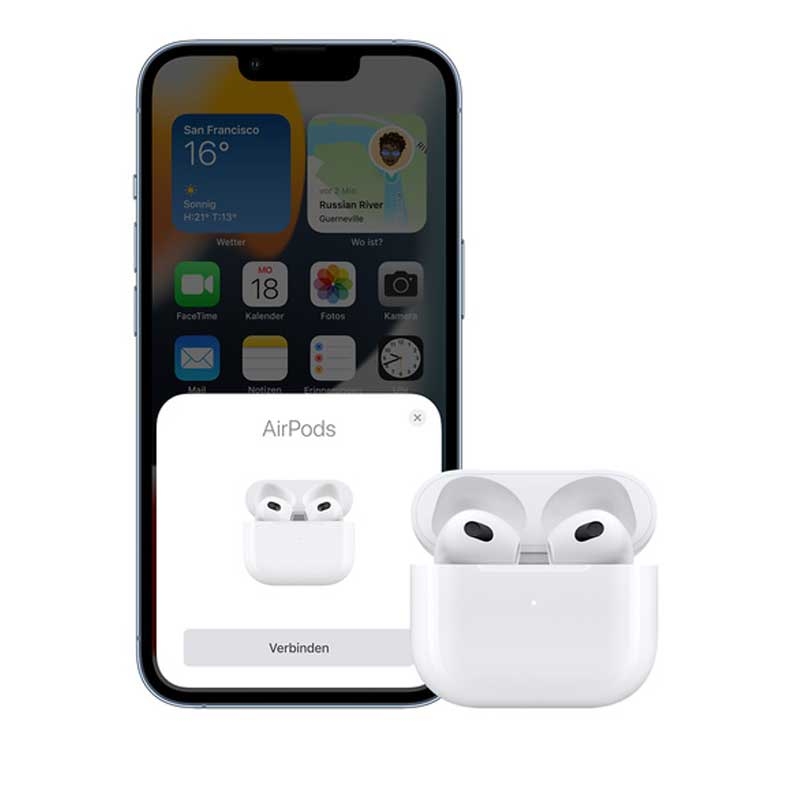 Apple AirPods (3. Generation) inkl. kabellosem MagSafe Ladecase weiß