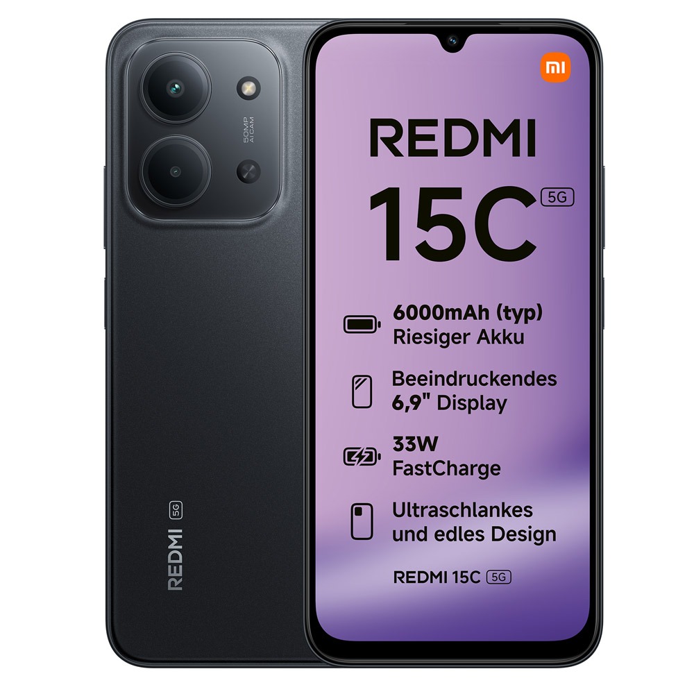 Xiaomi Redmi 15C 4/128GB 5G Smartphone midnight black (2. Wahl)