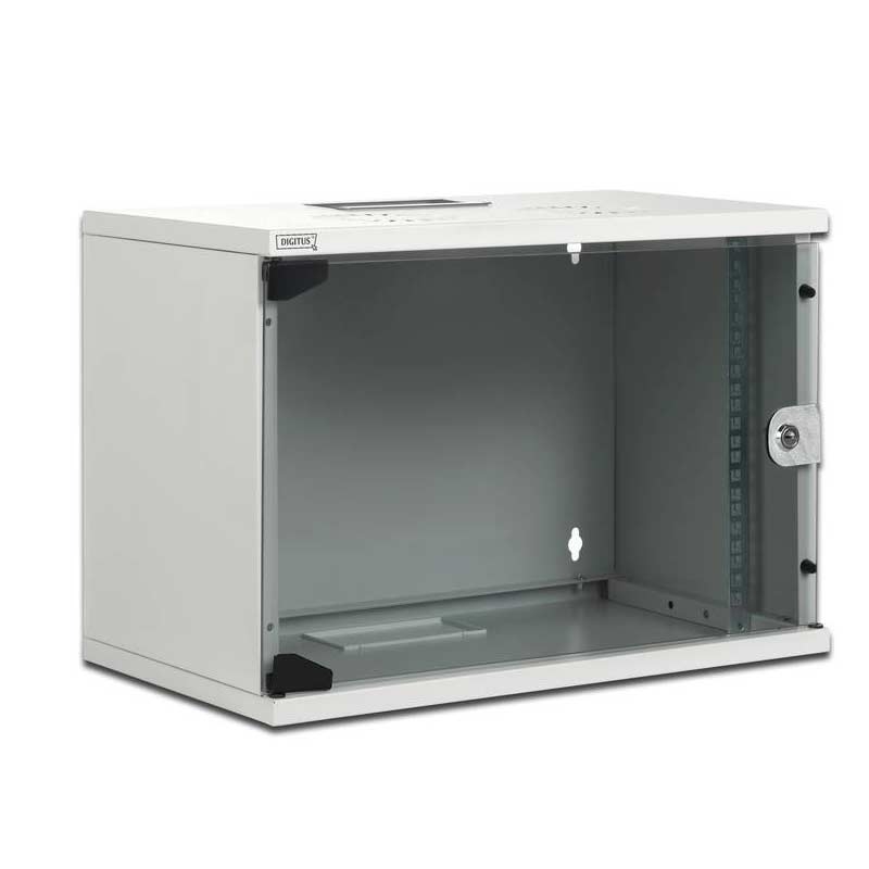 DIGITUS Wandschrank 19 Zoll) 9HE RAL 7035 grau unmontiert ohne Fachboden