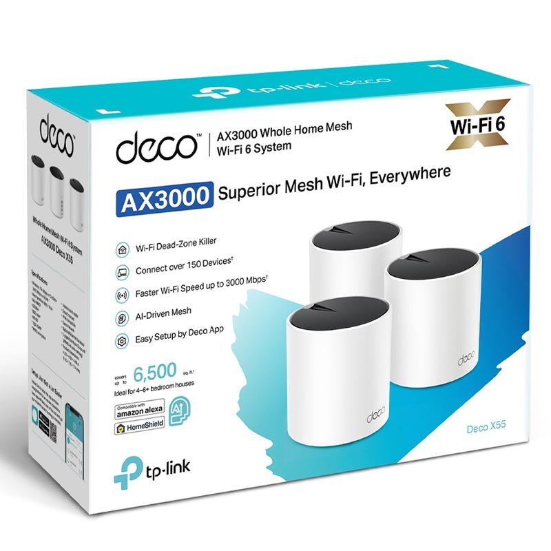 TP-Link »Deco X55(3-pack) AX3000 Whole Home Mesh Wi-Fi 6 System« Reichweitenverstärker