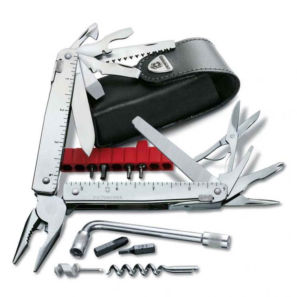 Victorinox Swiss Tool X Plus Multitool mit Leder-Etui silber (2. Wahl)
