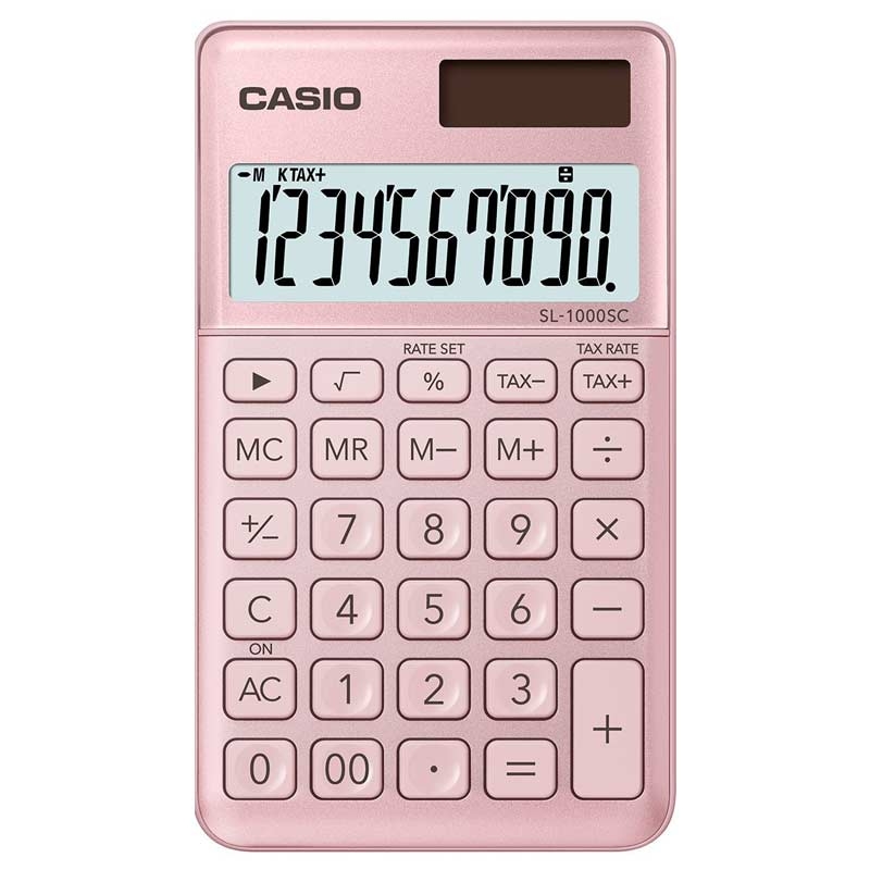 Casio SL-1000SC-PK stylischer Taschenrechner Batterie/Solar - pink